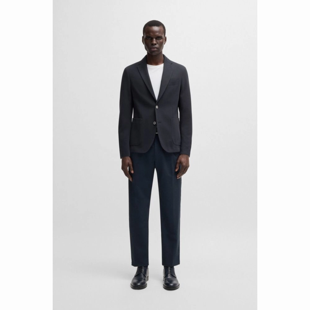 Slim-fit blazer in micro-patterned cotton