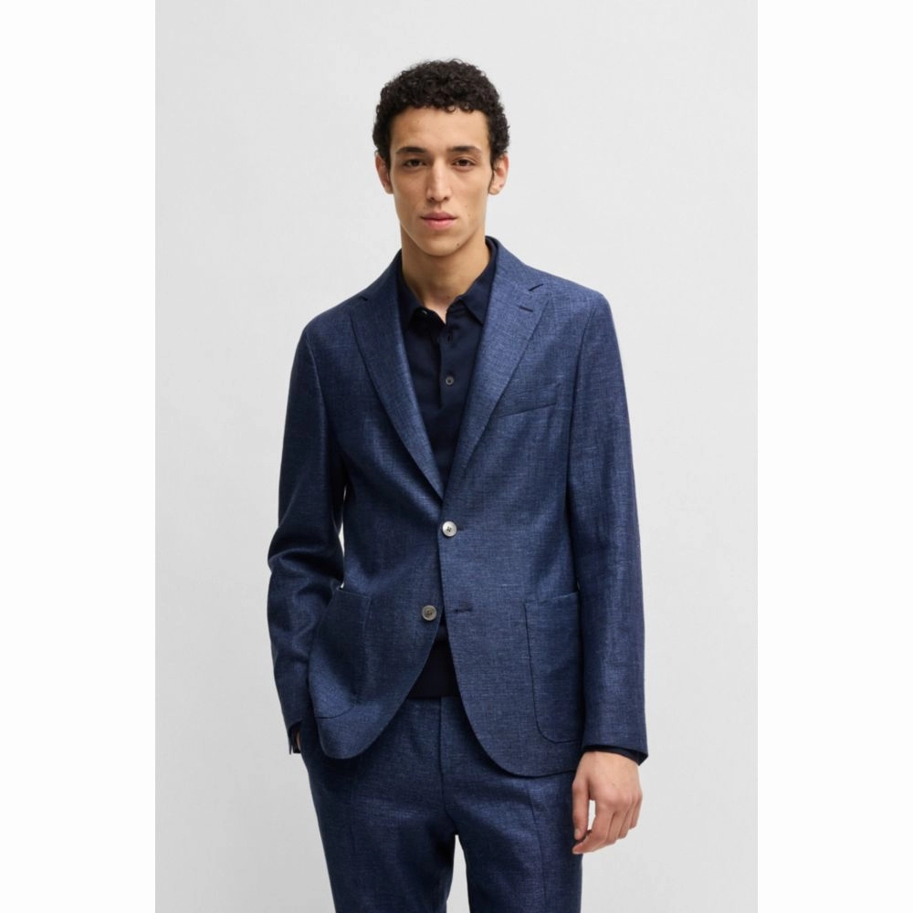 Slim-fit blazer in micro-patterned fabric