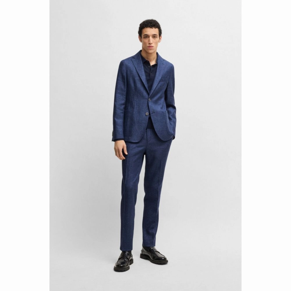 Slim-fit blazer in micro-patterned fabric