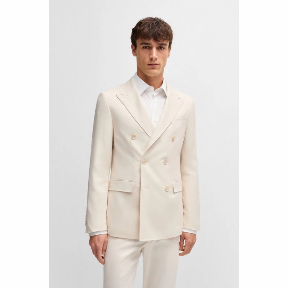 Slim-fit blazer in patterned silk and cashmere