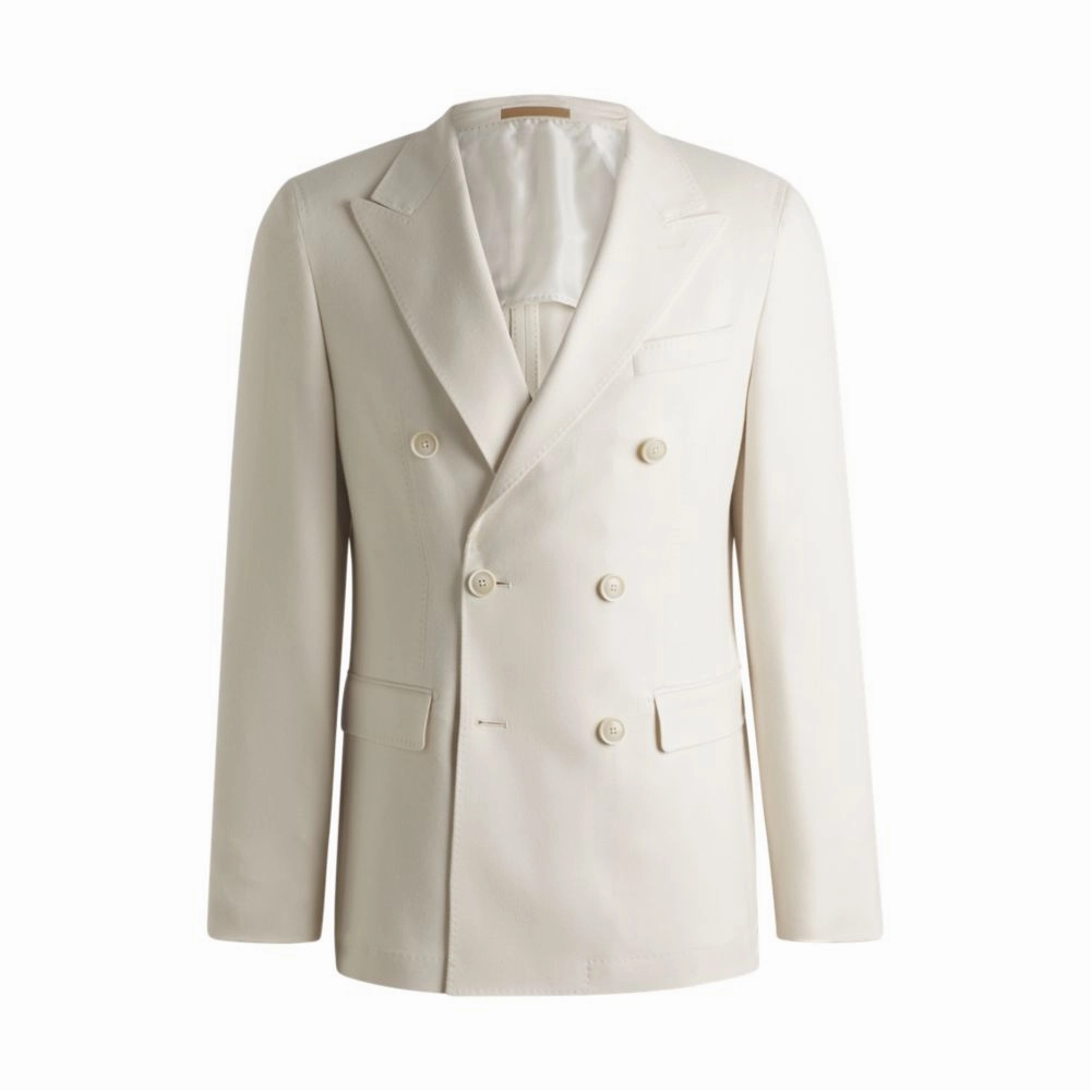 Slim-fit blazer in patterned silk and cashmere