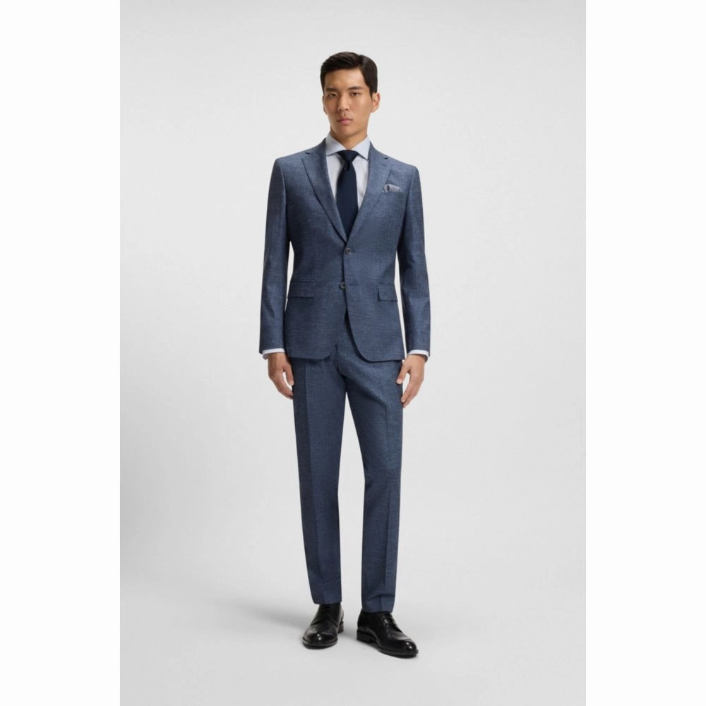 Slim-fit blazer in patterned stretch fabric