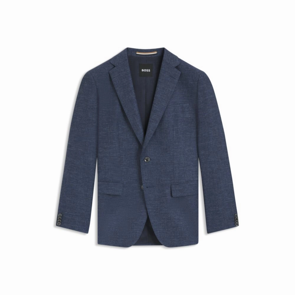 Slim-fit blazer in patterned stretch fabric