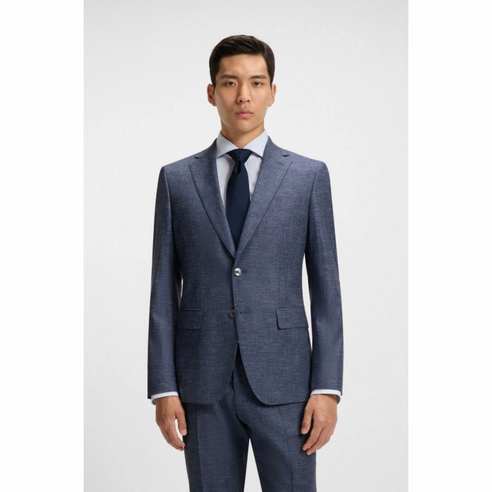 Slim-fit blazer in patterned stretch fabric