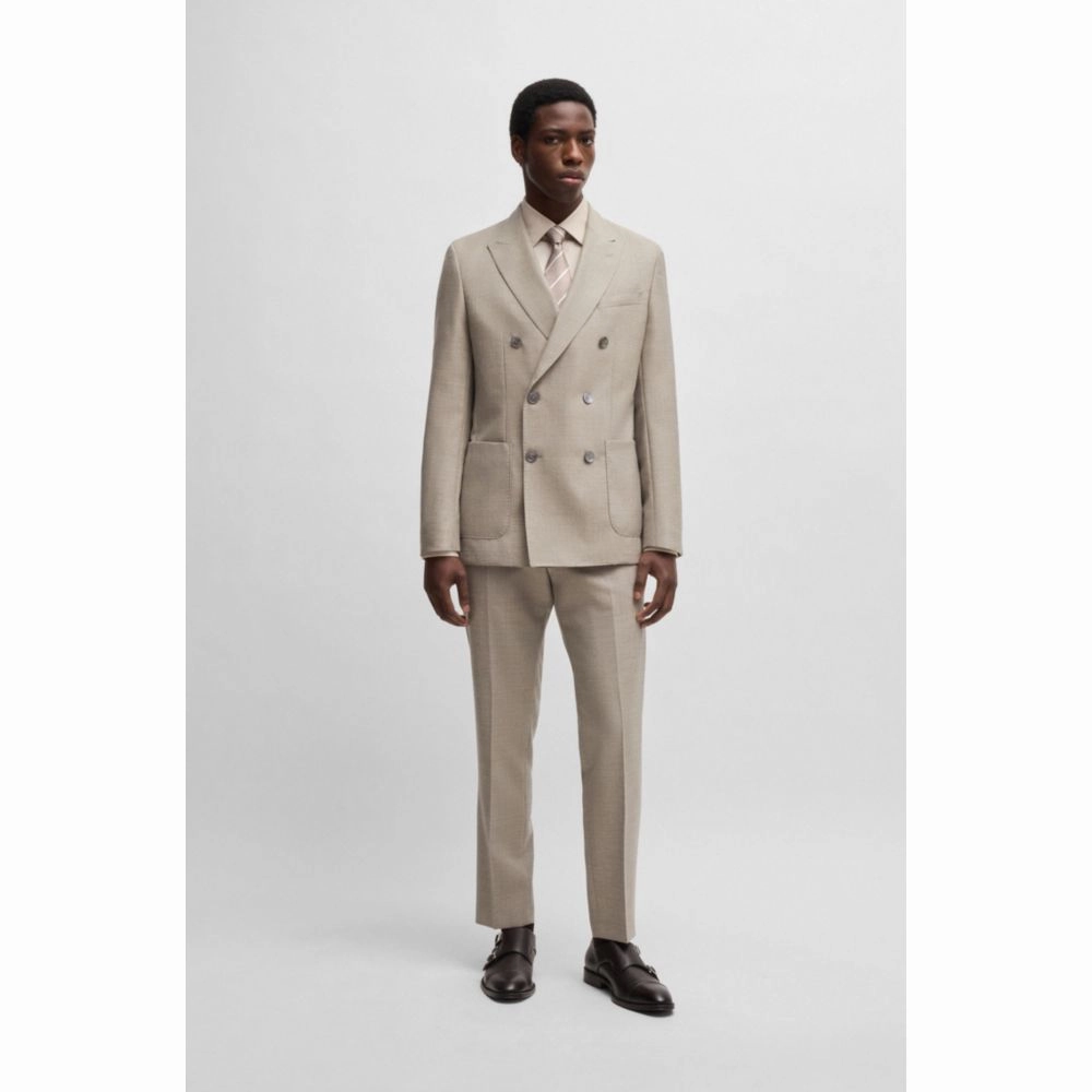 Slim-fit blazer in patterned virgin wool