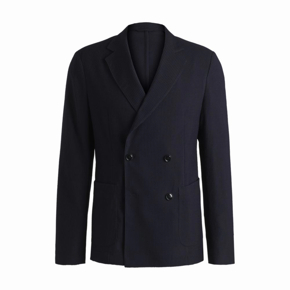 Slim-fit blazer in patterned wool