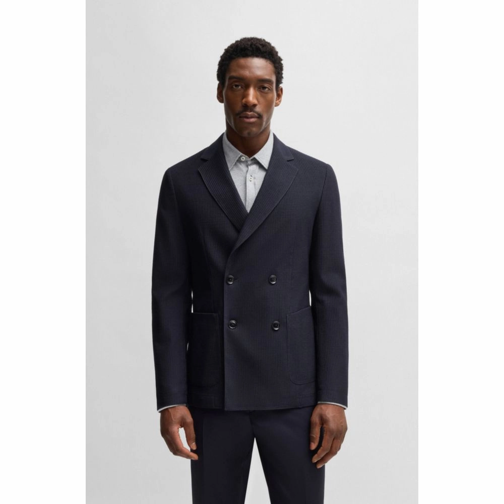 Slim-fit blazer in patterned wool