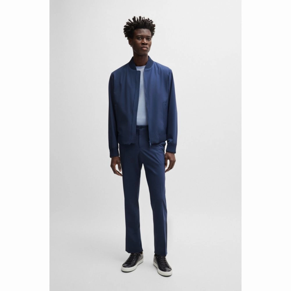 Slim-fit blouson jacket in wool blend