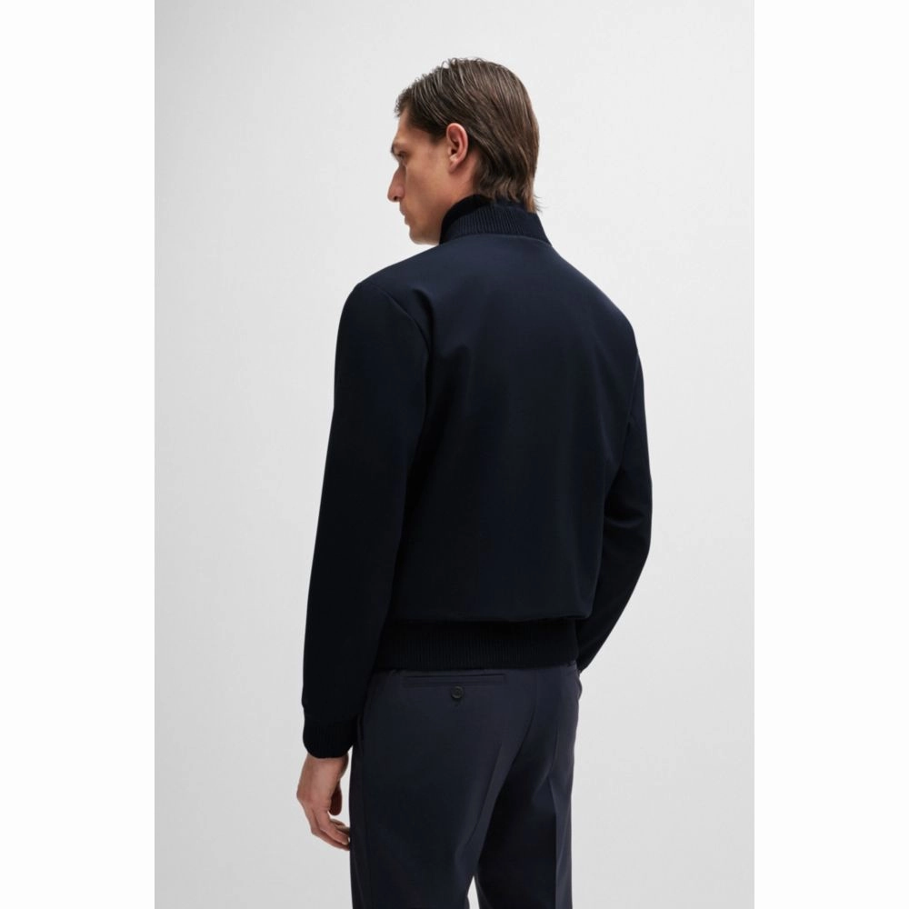 Slim-fit blouson jacket in wool blend