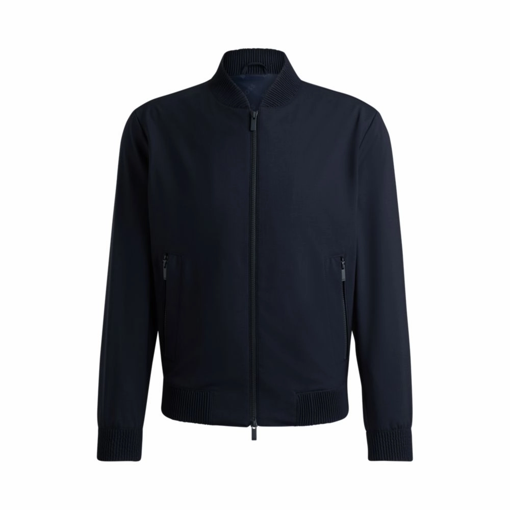 Slim-fit blouson jacket in wool blend