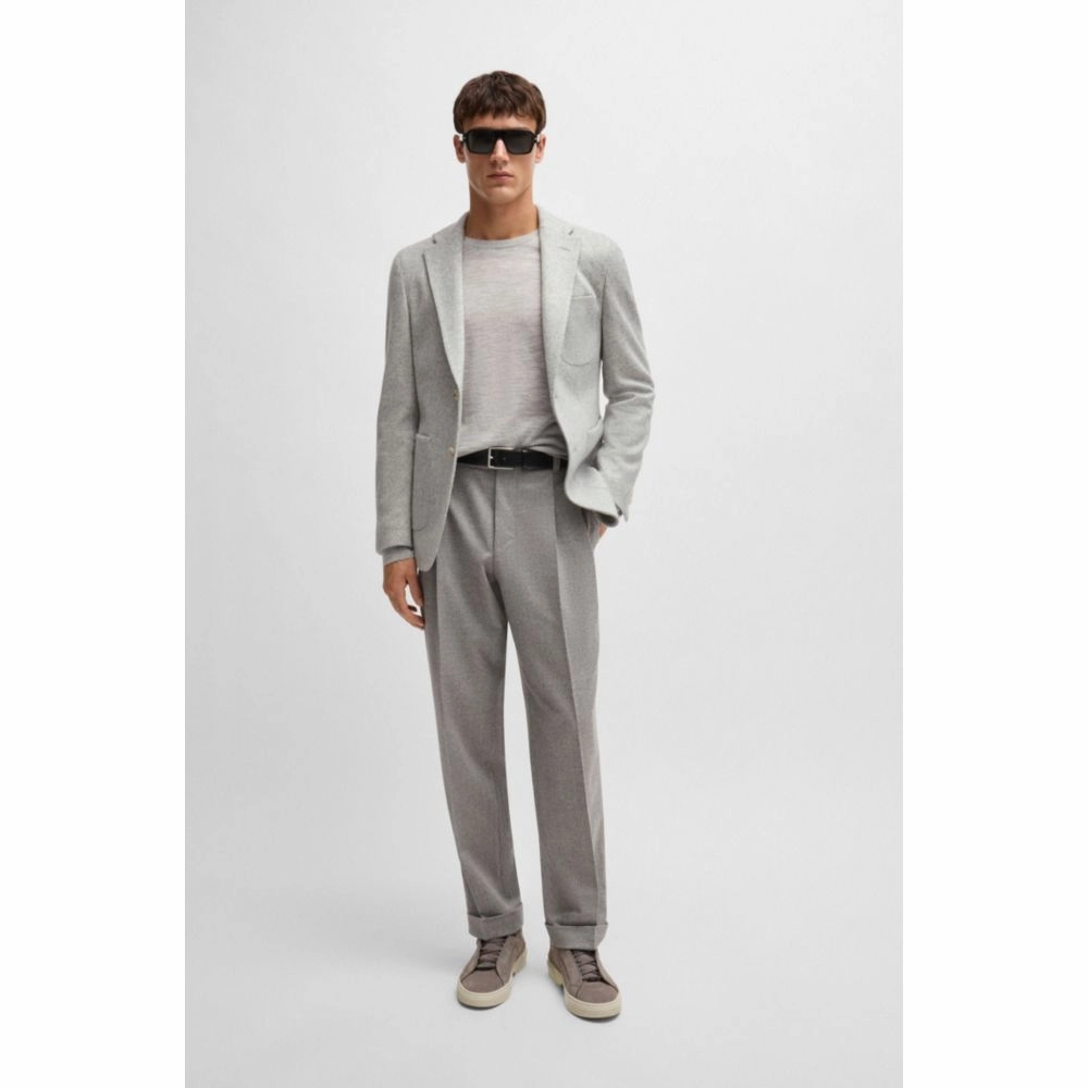 Slim-fit jacket in micro-patterned stretch jersey