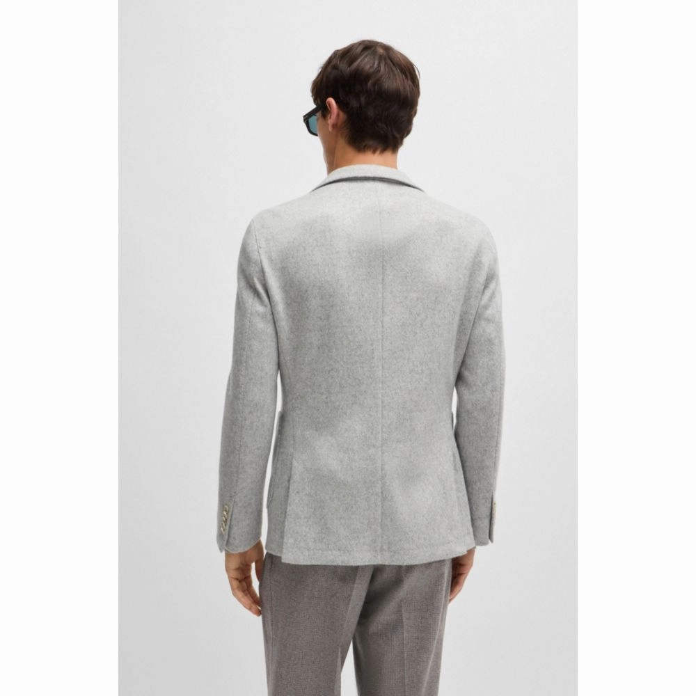 Slim-fit jacket in micro-patterned stretch jersey