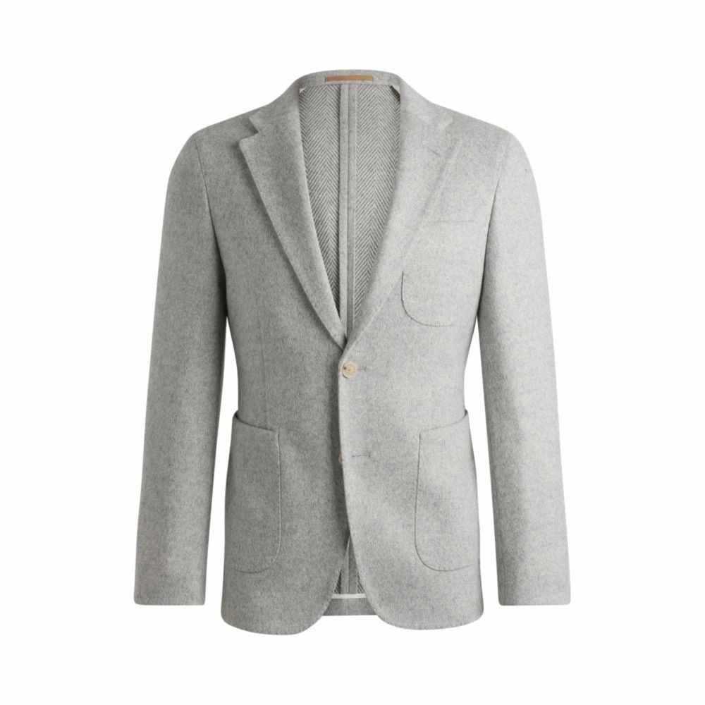 Slim-fit jacket in micro-patterned stretch jersey