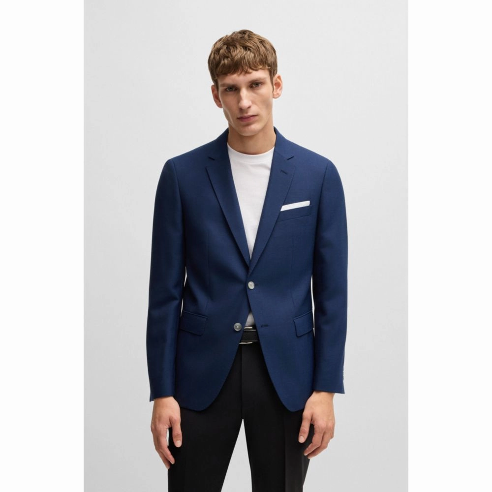 Slim-fit jacket in patterned wool