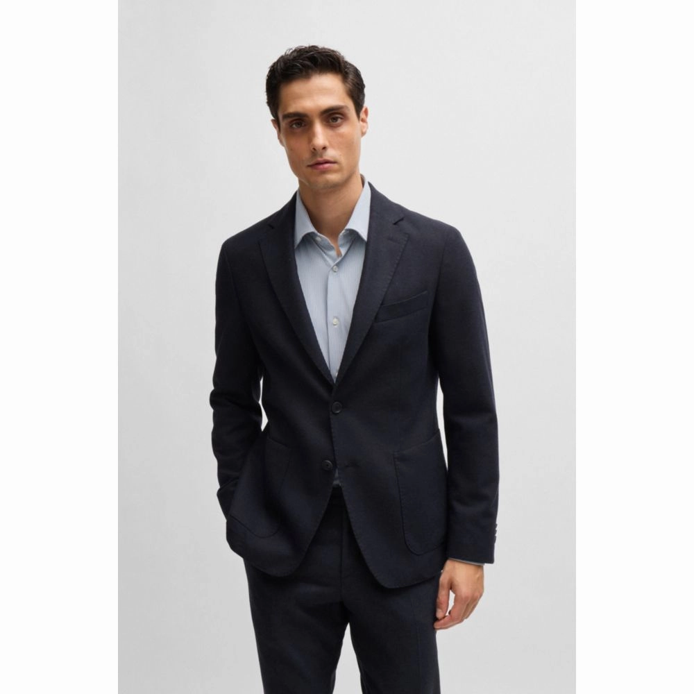 Slim-fit jacket in stretch flannel