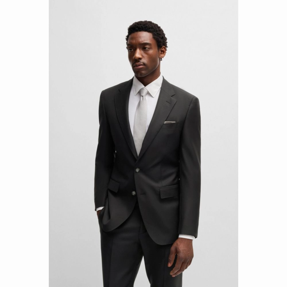 Slim-fit jacket in virgin wool with stretch