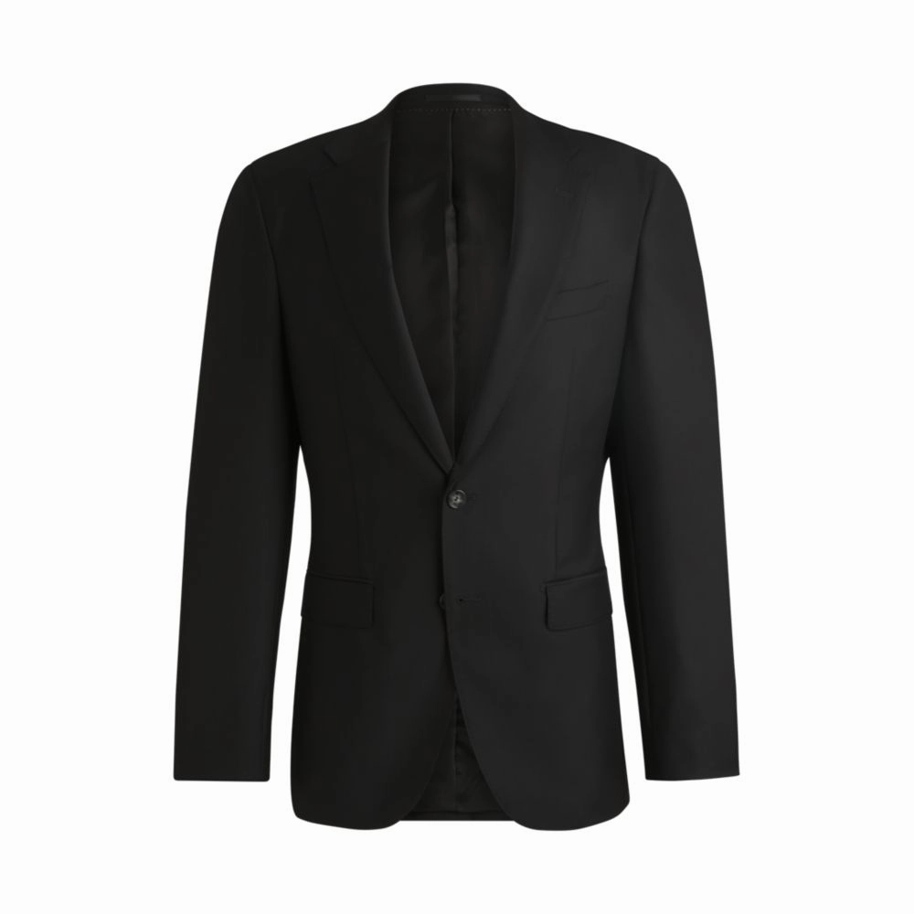 Slim-fit jacket in virgin wool with stretch