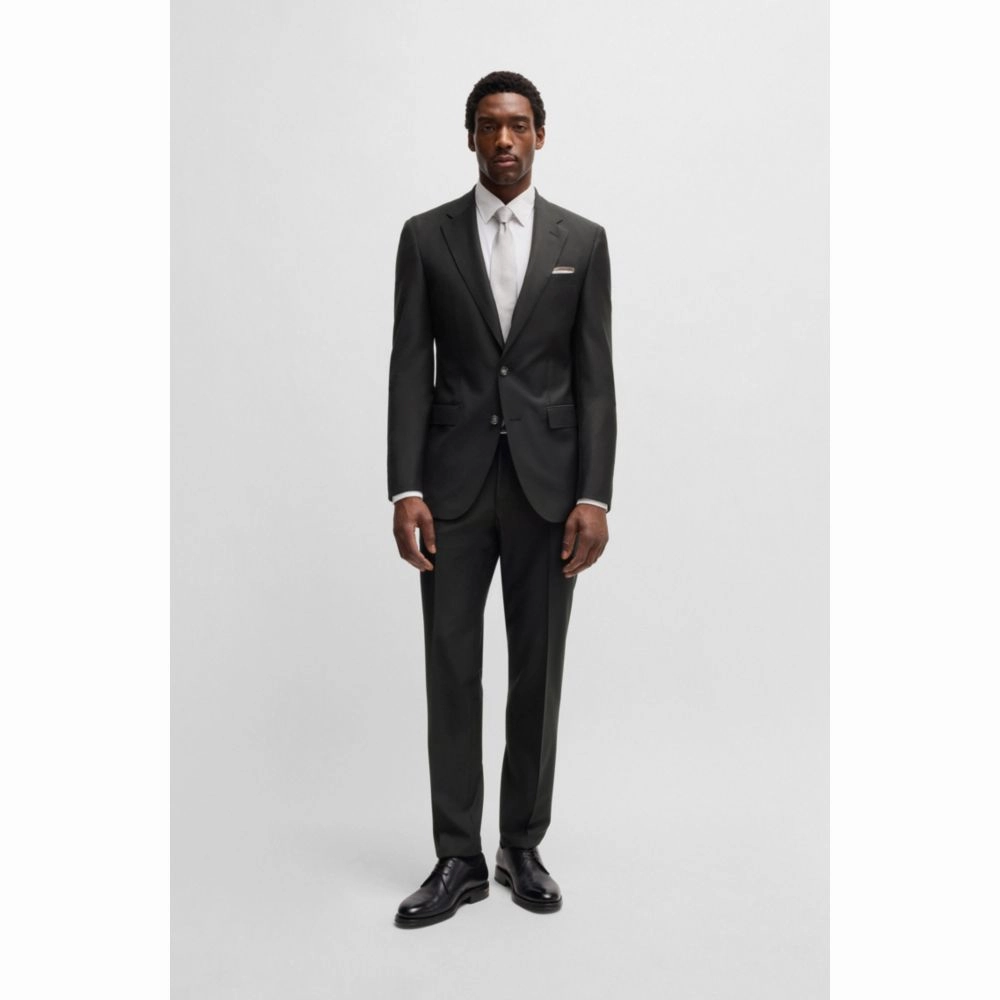 Slim-fit jacket in virgin wool with stretch