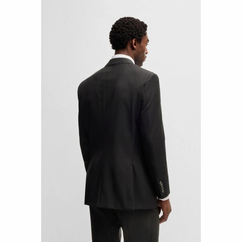 Slim-fit jacket in virgin wool with stretch