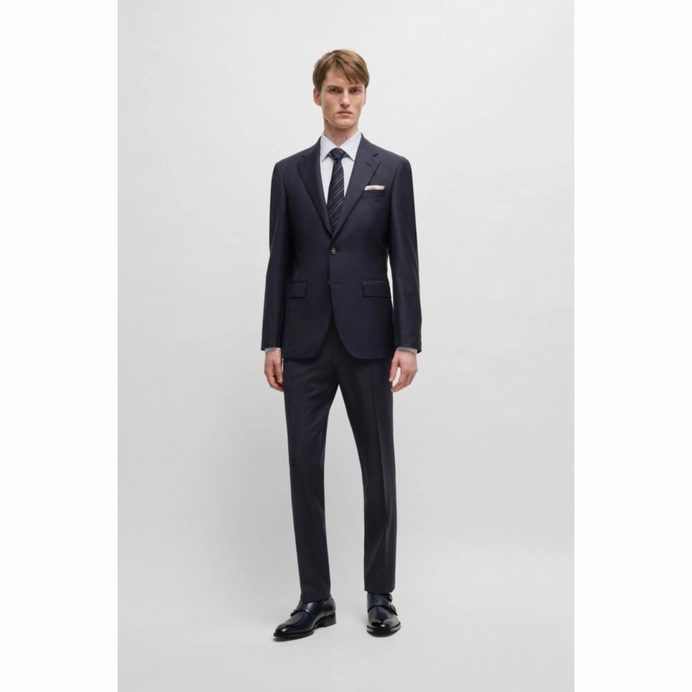 Slim-fit jacket in virgin wool with stretch