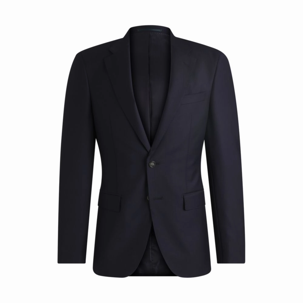 Slim-fit jacket in virgin wool with stretch