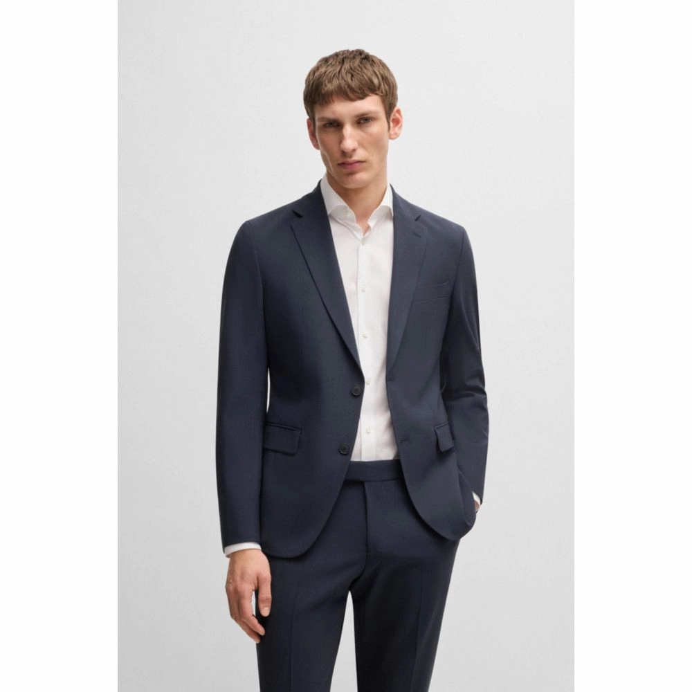 Slim-fit suit in a performance-stretch wool blend