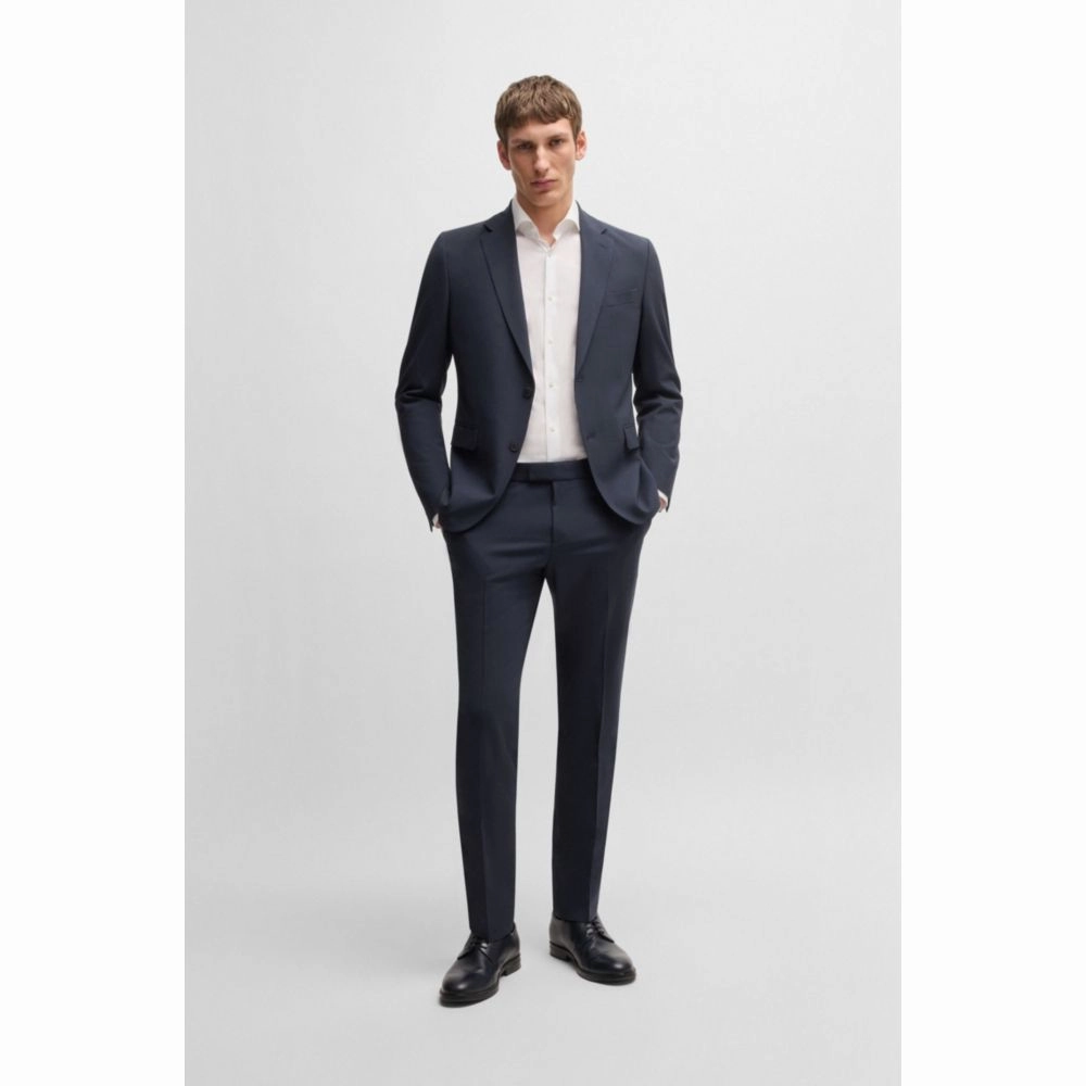 Slim-fit suit in a performance-stretch wool blend