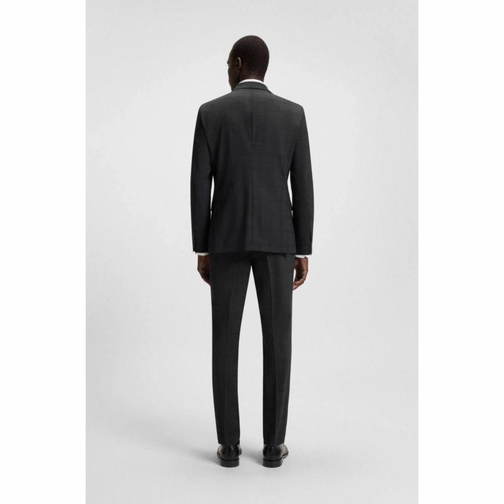Slim-fit suit in checked crease-resistant stretch wool