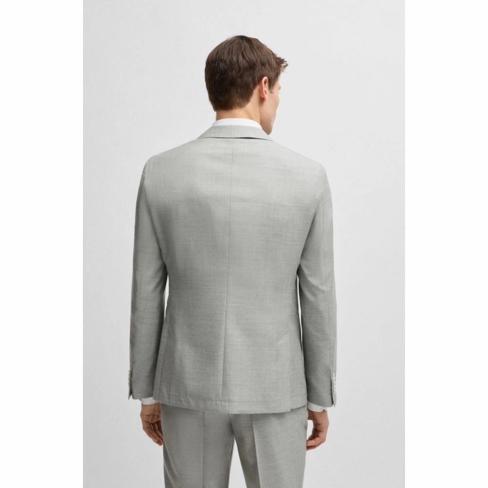 Slim-fit suit in micro-patterned wool and silk