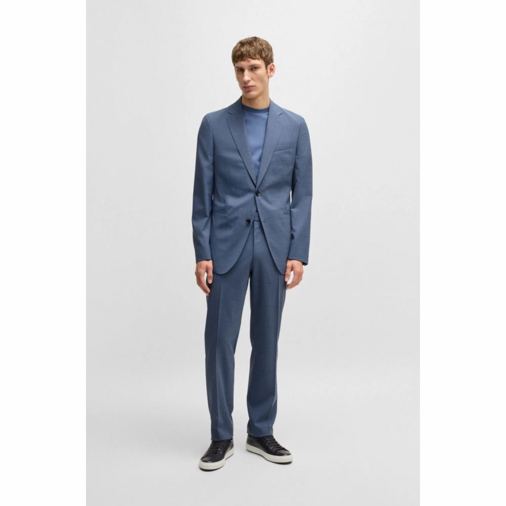 Slim-fit suit in patterned stretch cloth