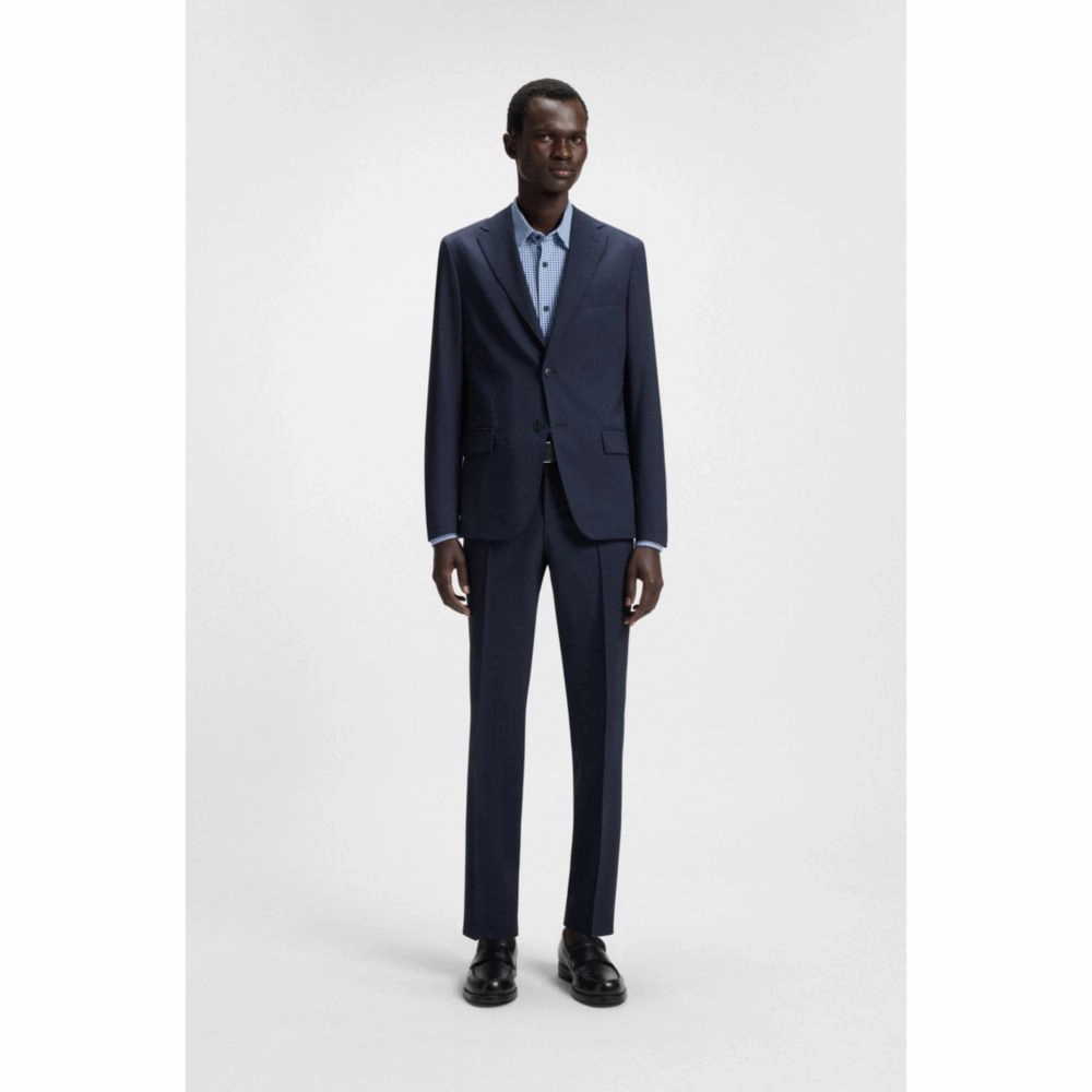 Slim-fit suit in patterned stretch wool