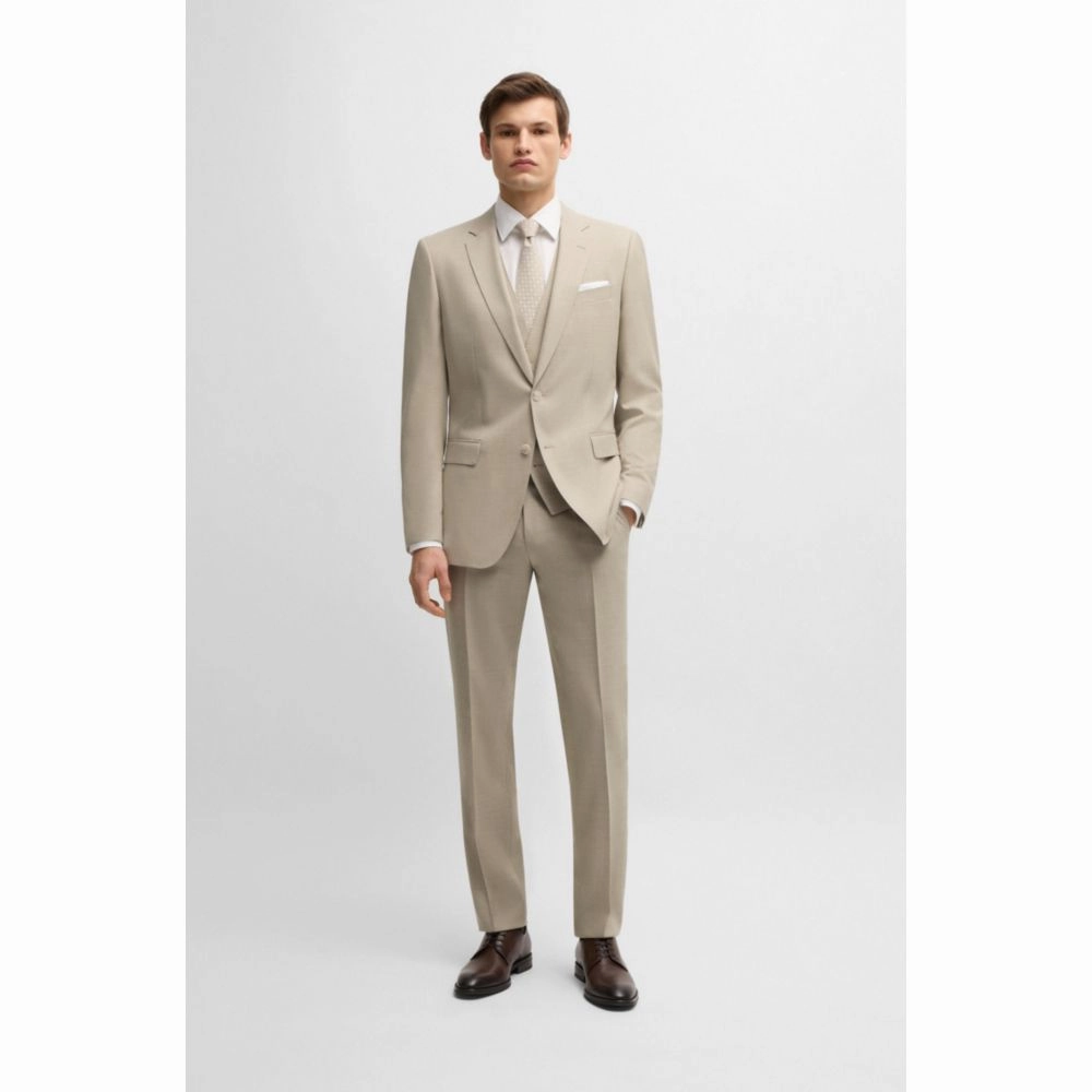 Slim-fit suit in patterned stretch wool