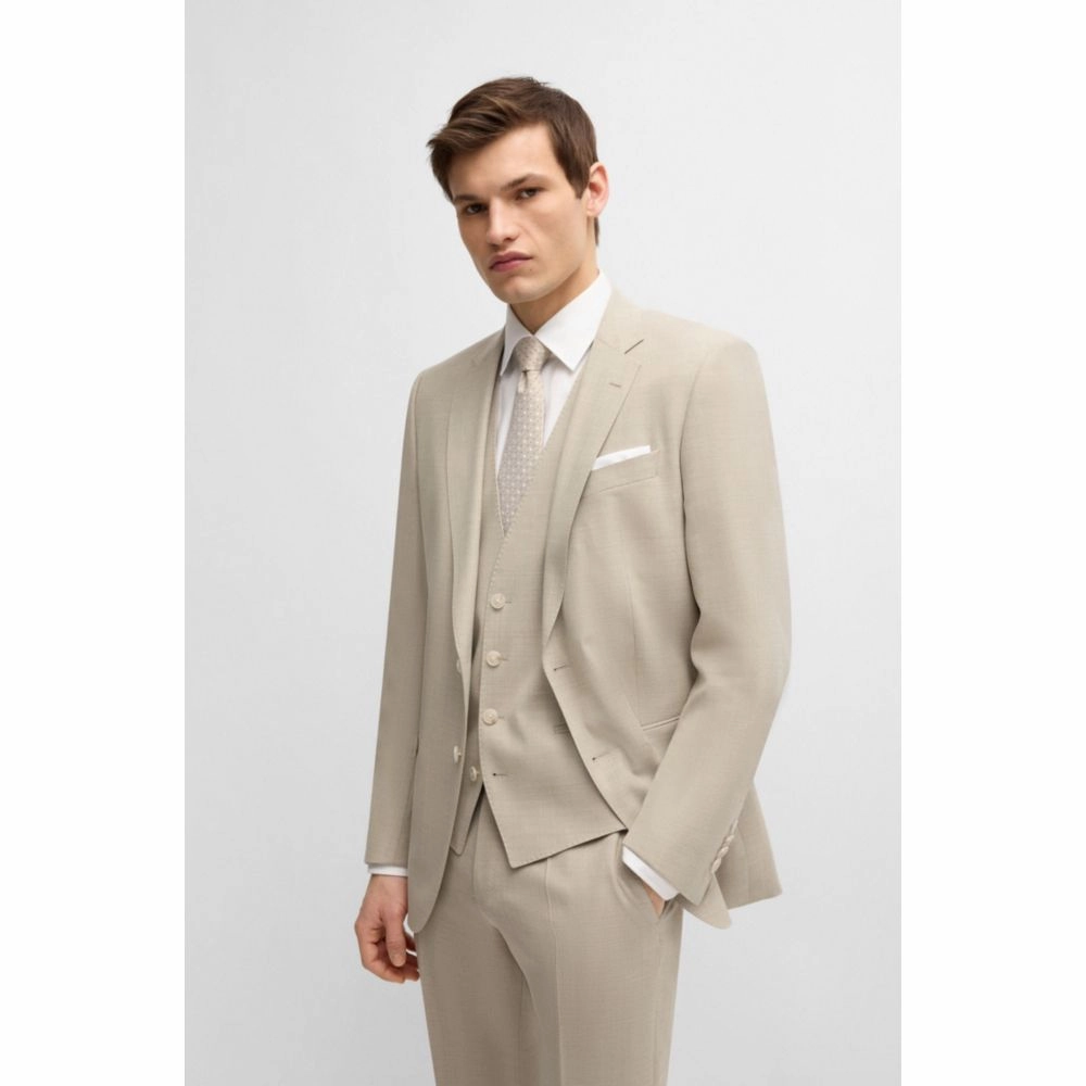 Slim-fit suit in patterned stretch wool