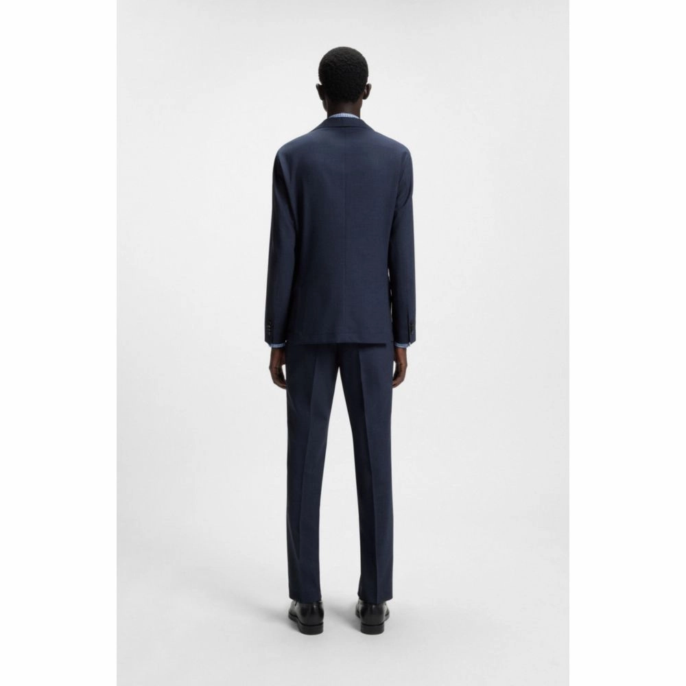 Slim-fit suit in patterned stretch wool