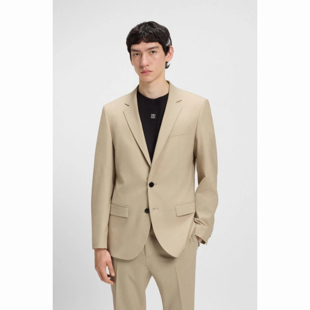 Slim-fit suit in performance-stretch wool