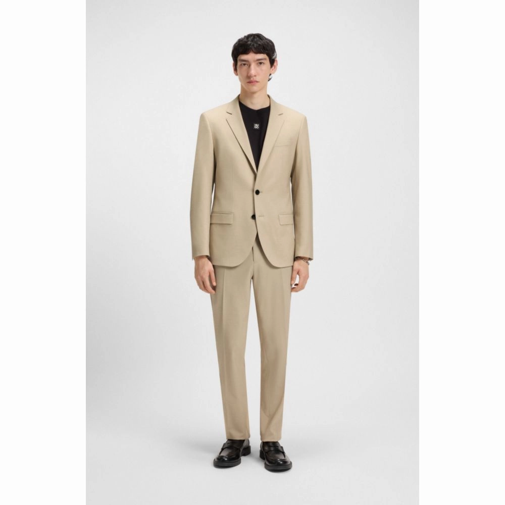 Slim-fit suit in performance-stretch wool