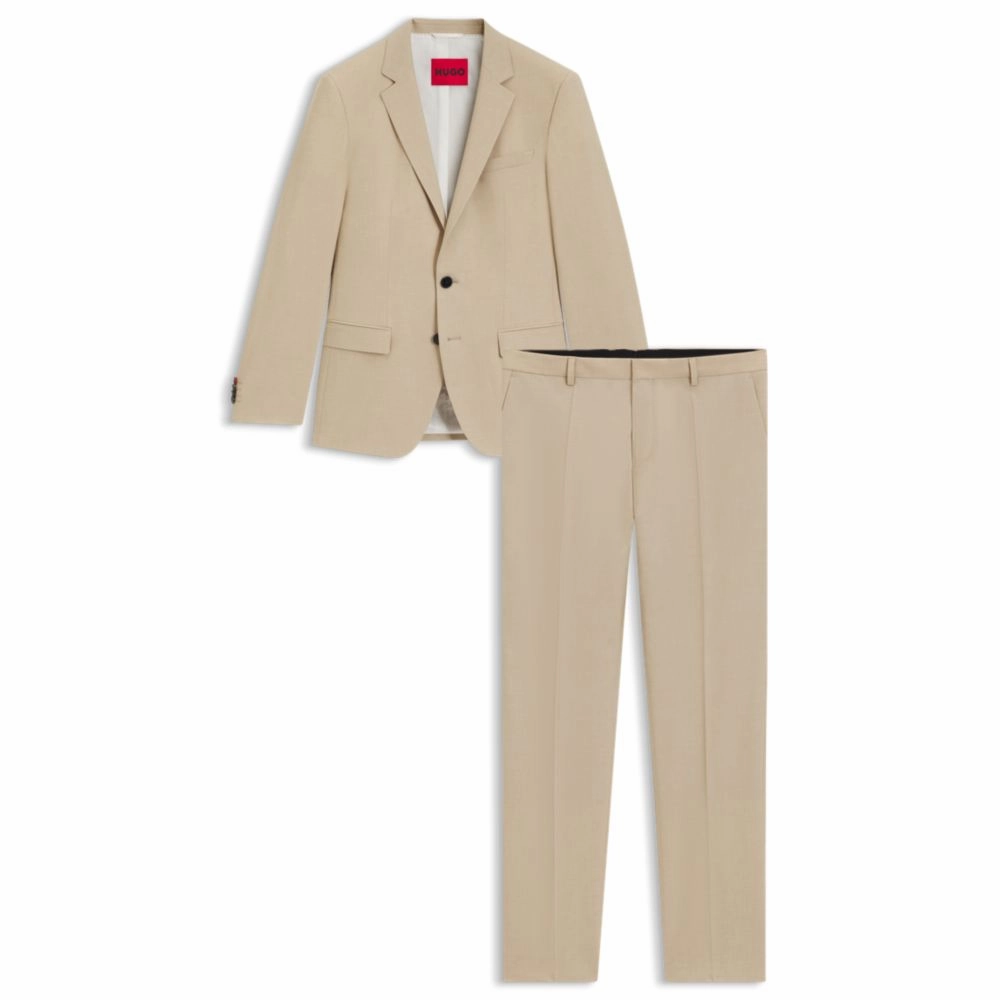 Slim-fit suit in performance-stretch wool