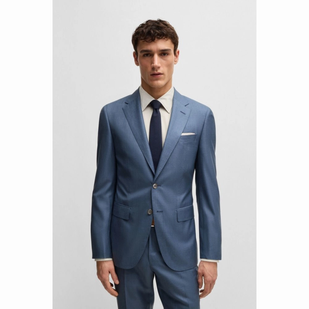 Slim-fit suit in virgin wool and silk