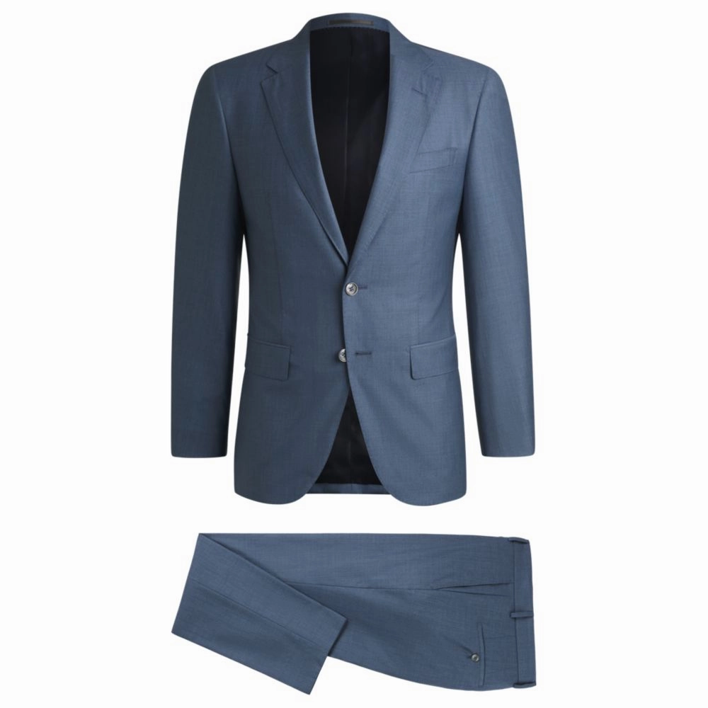Slim-fit suit in virgin wool and silk