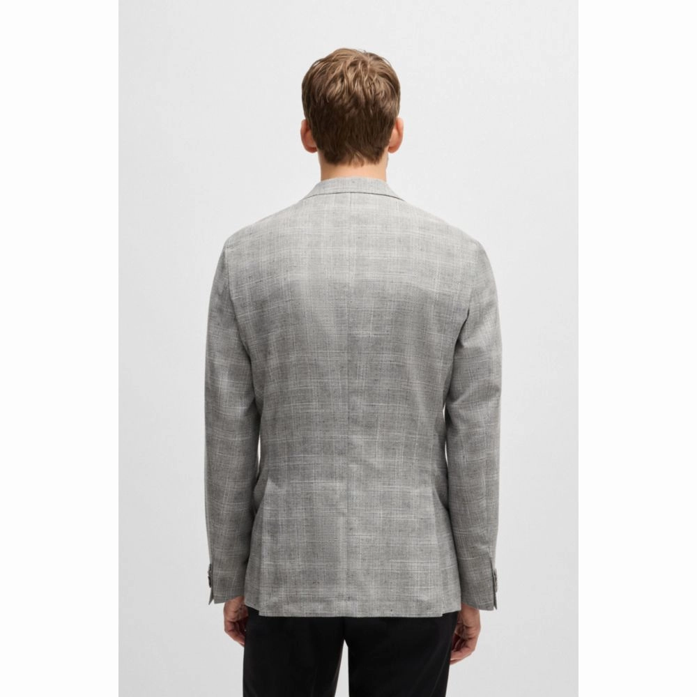 Slim-fit suit jacket in a checked wool blend