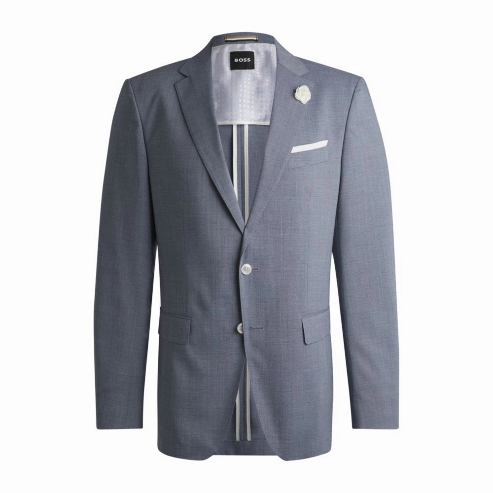 Slim-fit suit jacket in a patterned wool blend