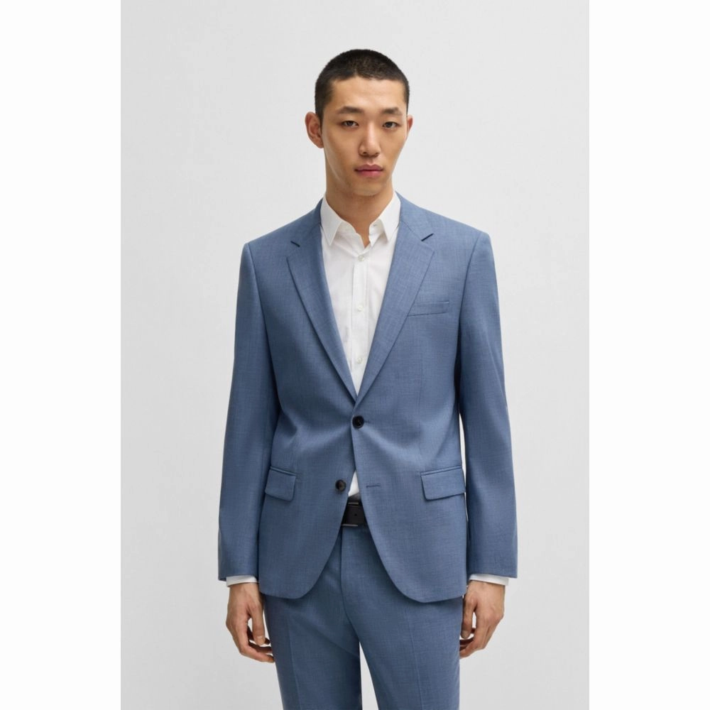 Slim-fit suit jacket in moulin performance-stretch cloth