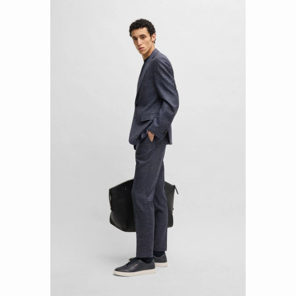 Slim-fit suit jacket in patterned stretch fabric