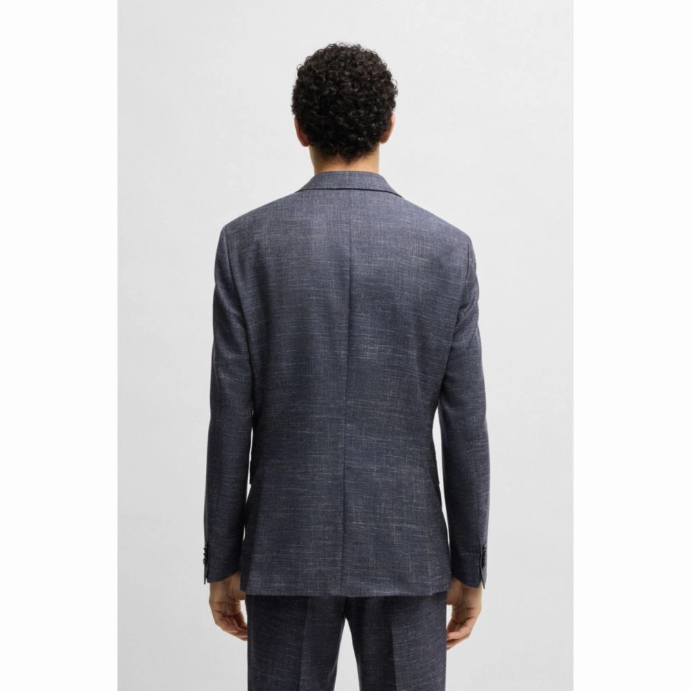 Slim-fit suit jacket in patterned stretch fabric
