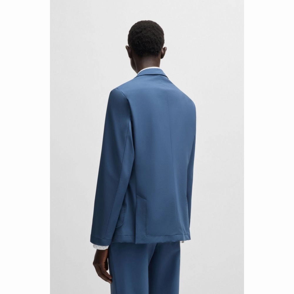 Slim-fit suit jacket in travel-friendly stretch softshell