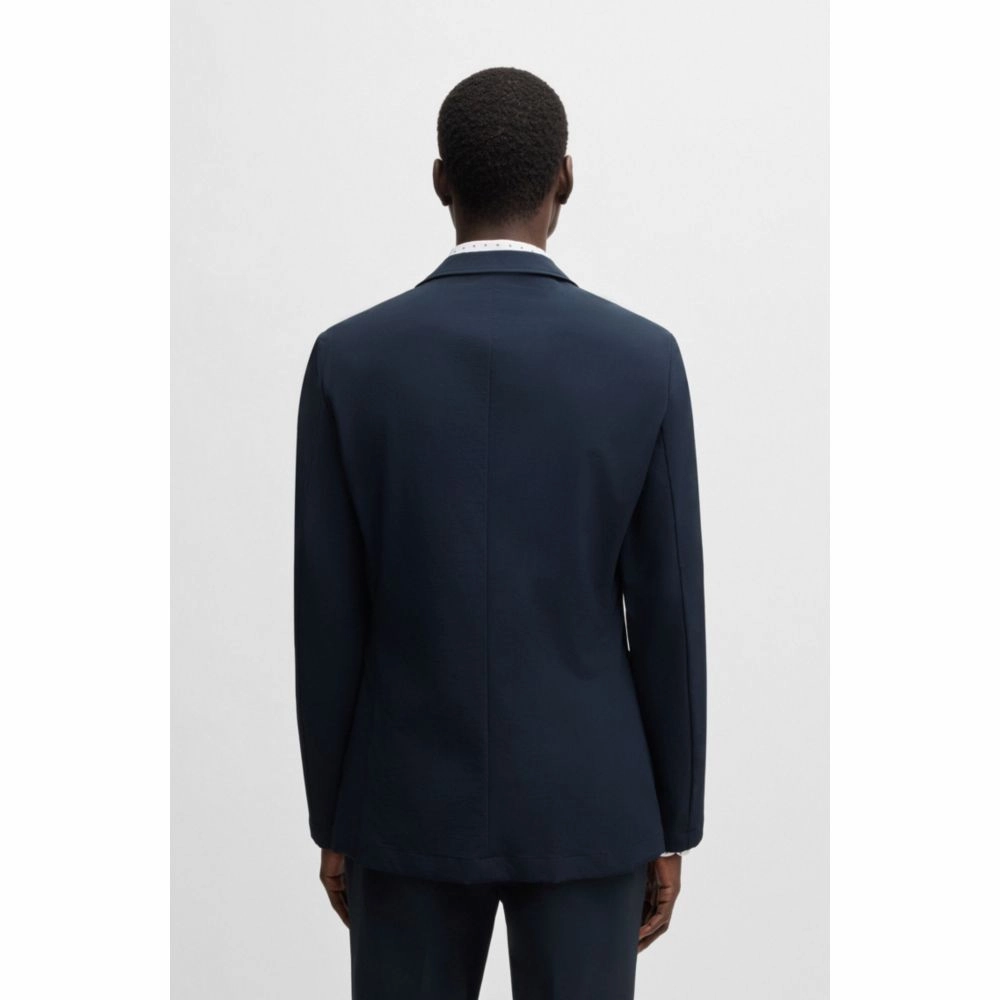 Slim-fit suit jacket in travel-friendly stretch softshell