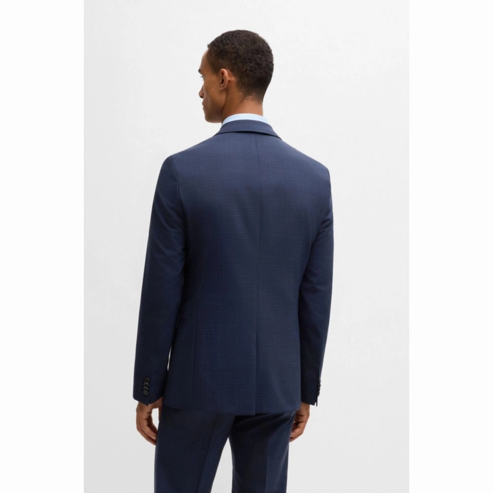 Slim-fit three-piece suit in checked stretch cloth
