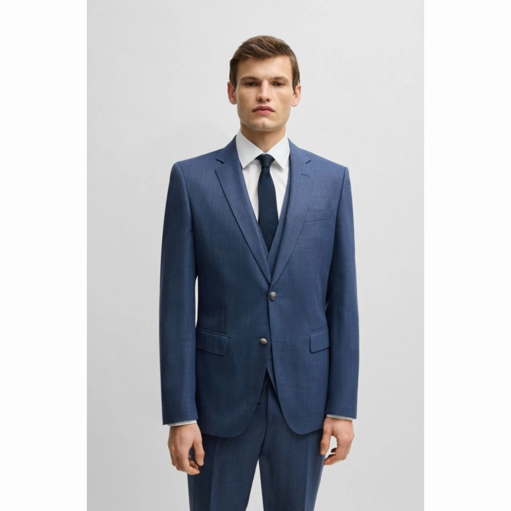 Slim-fit three-piece suit in patterned wool