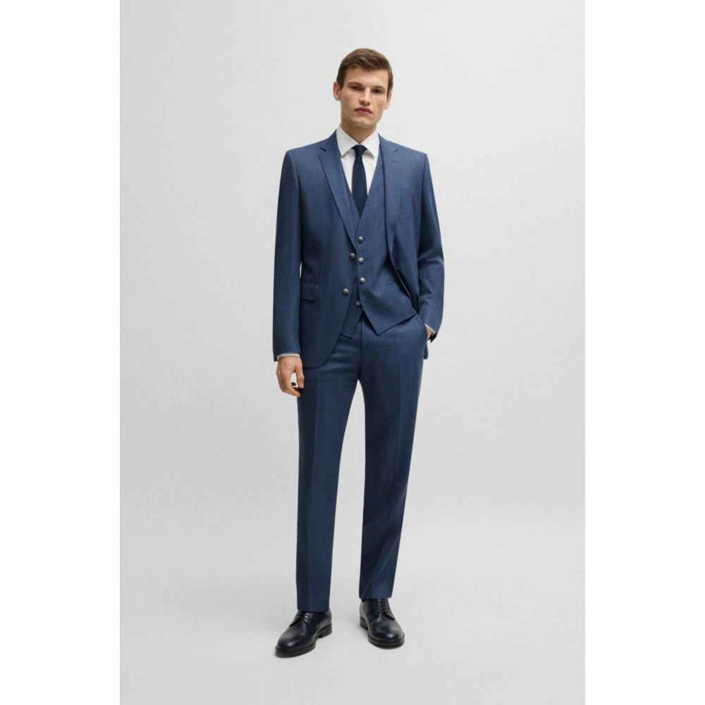 Slim-fit three-piece suit in patterned wool