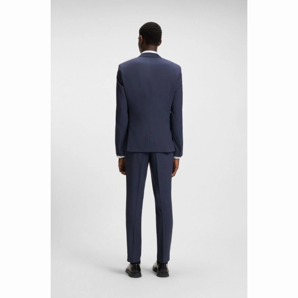 Slim-fit three-piece suit with sharkskin weave